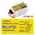 Original Tattu R-Line Version 5.0 1550mAh 150C 6S 22.2V High Rate RC Battery Pack for Racing Drone RC Quadcopter XT60 Plug